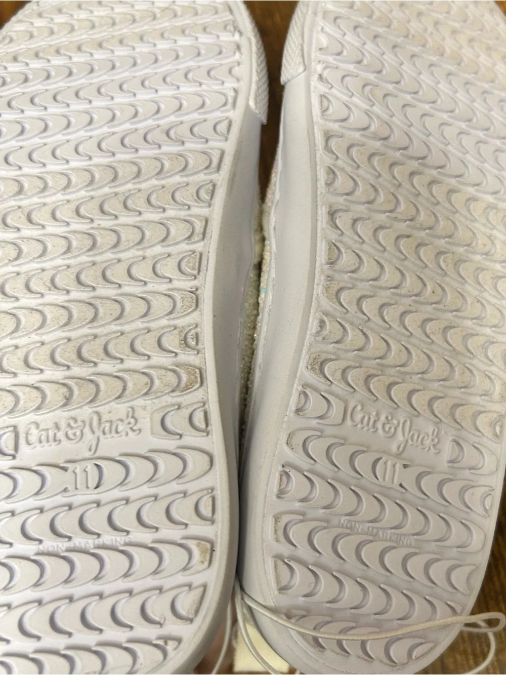 Toddler Madigan Slip-on Glitter Sneakers - Cat & Jack™ White Size 11T FLAWED